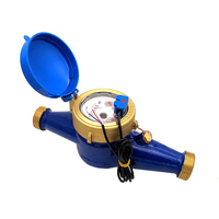 Contador de agua de latón DN15 DN40 con salida de pulso, medidor de agua fría de chorro múltiple tipo seco con señal de pulso para sistema de gestión de agua