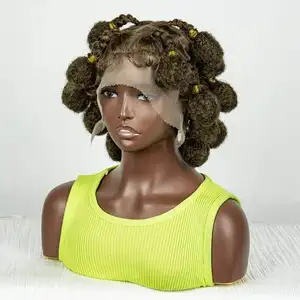 Haven Haar 20 Inch Lange Golvende Ombre Bun Pruiken Voor Vrouwen Naturalhuman Hair Voor Zwarte Vrouwen