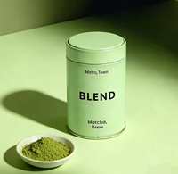 Boîte de conserve vide de luxe pour thé vert matcha 60x60 73x73, kit de voyage pour poudre de matcha, écologique, boîtes métalliques rondes 100g