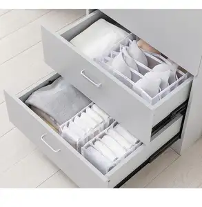 Gray - Drawer Organizer, Set of 2 Foldable 6 Compartment Lingerie Storage  Boxes, Nonwoven Bra Storage Bags, Home Drawer Storage