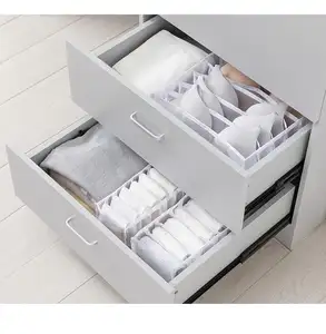 Bra Underwear Drawer Organizer for Women, Foldable Nylon Underwear Storage  Boxes