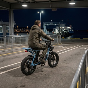 Vélo électrique tout-terrain avec phare LED et klaxon, idéal pour les espaces d'attente des trajets maritimes et les zones urbaines rétro. - Product Image 5