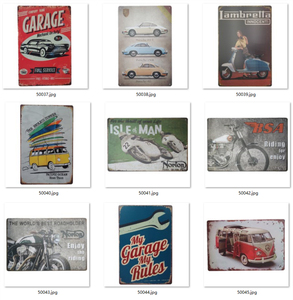 Vente en gros Pub Restaurant Bar Art mural Peinture Bus Plat Plaque métallique <span class=keywords><strong>Indian</strong></span> Motorcycle Tin Signs - Product Image 6