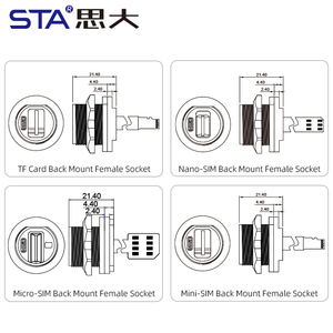 Connecteur de carte <span class=keywords><strong>Nano</strong></span> SIM étanche IP67/IP68 avec fente pour carte <span class=keywords><strong>Micro</strong></span> SIM/TF, câble FPC femelle-mâle pour extérieur - Product Image 3