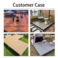 Plateforme de vente en gros d'usine : Terrasse préfabriquée WPC rainurée anti-UV, aspect bois, revêtement composite bois-plastique pour parcs et pelouses