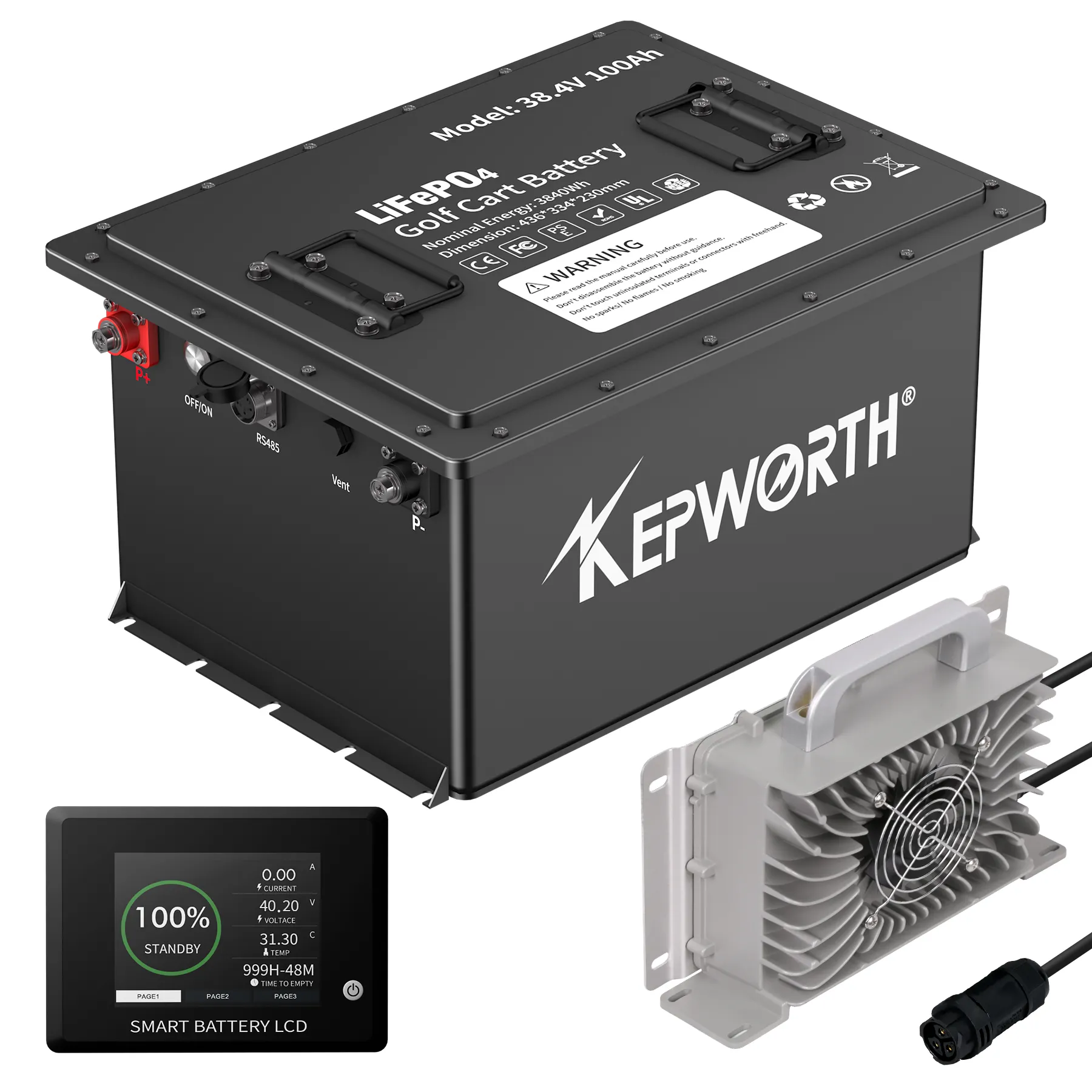 Kep worth Lithium Golf wagen Batterie 36 V 38,4 V 100Ah 105Ah 5Kw Lifepo4 Golf wagen Batterien 36 Volt Elektro Golf Auto Batterie pack