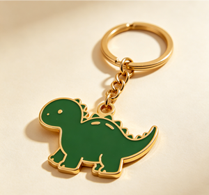 Custom Zinc Alloy Dinosaur Keychain 3D <b>Cartoon</b> Metal Key <b>Ring</b> Green Enamel Pendant for Souvenir Gift Promotion - Product Image 4