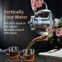 Vente en gros ensemble de tasses à thé transparentes théière en verre à haute teneur en borosilicate théière bouilloire en verre théière avec passoire