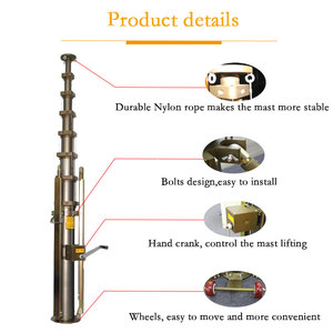 Mât télescopique Okmast pour caméra de vidéosurveillance, antenne de télécommunication, mât télescopique en aluminium, manivelle manuelle, 4m 5m 6m 10m 12m - Product Image 3