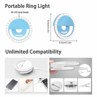 Anneau lumineux LED USB rechargeable 28 LED, design rétro portable pour le streaming en direct, les fêtes, les mariages, la photographie