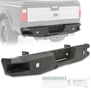 Parachoques trasero para Ford Super <span class=keywords><strong>Duty</strong></span> F250 F350 <span class=keywords><strong>Duty</strong></span> Black con orificios para sensores 1999-2016 - Product Image 6