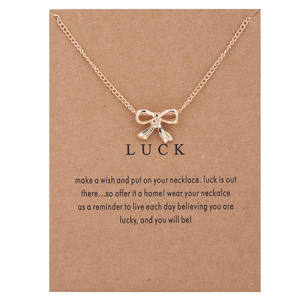 <span class=keywords><strong>Collana</strong></span> con ciondolo Color oro con fiocco fortunato desiderio <span class=keywords><strong>collana</strong></span> girocollo con <span class=keywords><strong>piume</strong></span> con nodo Bowknot fortunato per donna ragazza regalo <span class=keywords><strong>di</strong></span> san valentino - Product Image 6