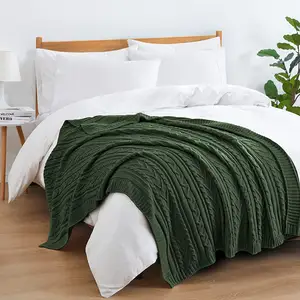 Rosa Kabel decken für Couch Bed Sofa, weiches Acryl Good Touch Soft Cosy Throw Blanket, 50 "x 60" Jacquard Strick decke