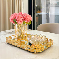 Vase à fleurs en verre et métal de style nordique, luxueux, pour fleurs séchées, décoration de salon, table, armoire à vin, ornement de décoration intérieure
