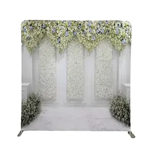 7,6x7,6 ft zusammen klappbarer Rahmen Hochzeits dekoration Hintergrund doppelseitiger Kissen bezug für Fotografie Hintergrund stehen