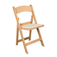 Chaise pliante en résine plastique rembourrée couleur bois clair pour événements extérieurs, jardins, fêtes et mariages – Vente en gros