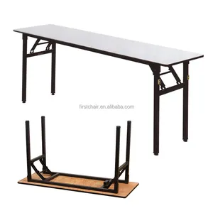 Meja Makan PVC Melamin Luar Ruangan, Meja Lipat Acara Pesta Piknik Luar Ruangan Persegi Panjang HPL Atas Kayu Lapis