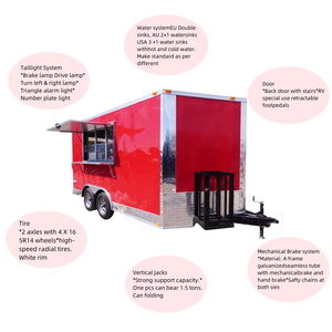 Đầy đủ trang bị di động nhà bếp thực phẩm Trailer di động thực phẩm nhà bếp đường phố van Trailer thực phẩm nóng giỏ hàng phục vụ Trailer - Product Image 2