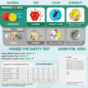 <span class=keywords><strong>Dés</strong></span> géants <span class=keywords><strong>en</strong></span> <span class=keywords><strong>mousse</strong></span> à 12 faces Premkid pour l'exercice et le yoga des enfants - Utilisation <span class=keywords><strong>en</strong></span> classe et <span class=keywords><strong>en</strong></span> maternelle, intérieur/extérieur - Product Image 6