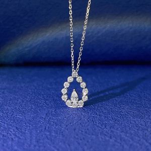 Collier en <span class=keywords><strong>or</strong></span> 18 carats Luxeora Luxury Gifts avec diamant de laboratoire de forme poire pour femme, pendentif de fiançailles en <span class=keywords><strong>or</strong></span> blanc - Product Image 2