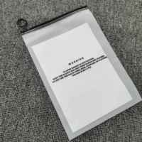 Eva/pe/pvc fermeture à glissière givré sac d'emballage sous-vêtements vêtements en plastique sac à glissière avec Logo fermeture à glissière noire avec anneau de cercle