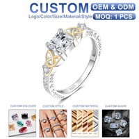 Bague de promesse personnalisée en moissanite taille princesse 2 carats pour elle, couleur D, VVS, argent sterling 925, cadeau pour anniversaire de mariage ou Saint-Valentin
