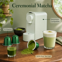 Capsules de matcha latte premium, capsules de thé vert crémeux, capsules de poudre de matcha, boisson au matcha en portion individuelle