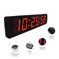 Timer Digital LED Dinding 4 Inci 6 Digit untuk Penggunaan Dalam Ruangan, Stopwatch Hitung Mundur dan Hitung Naik Multifungsi, Jam Elektronik