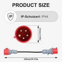 Connecteur femelle IP44 3 phases 16A 32A Red Cee Plug vers Europe Schuko mâle prise adaptateur de câble d'extension cordon d'alimentation industriel