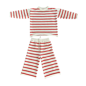 Nuovi Arrivi: Set Natalizio per Bambini in Maglia 100% Cotone a Righe Rosse e Bianche - Product Image 5