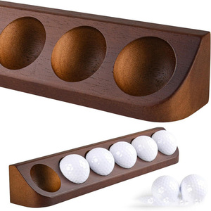 Estante de madera para pelotas de golf, estante de exhibición de escritorio, organizador de almacenamiento con 6 agujeros para pelotas de golf, pelotas de ping pong - Product Image 4