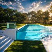 Panneaux de clôture de piscine en verre trempé, quincaillerie en acier inoxydable sans cadre, sécurité pour les piscines domestiques et hôtelières