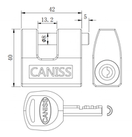 Serrure de porte de sécurité robuste personnalisée caractéristique de haute sécurité 50mm poignée en alliage de zinc clé de contre-courant en laiton 50mm cylindres de serrure de produit