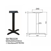 Base de table en acier estampé de type X, pied double colonne en X pour tables de salle à manger rondes/carrées