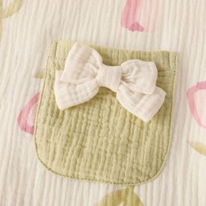 Pigiama da donna in garza di cotone stampata con colletto a bambola, dolce abbigliamento primaverile per la casa - Product Image 3