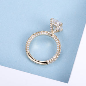 Anello <span class=keywords><strong>Solitario</strong></span> Messi MS-769 in Oro 18k per Donna, Gioiello Delicato con Moissanite da <span class=keywords><strong>1</strong></span> Carato - Product Image 3