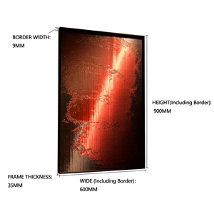 Art en fil métallique, aux couleurs rouge et noir, qui dégage une puissance intérieure puissante qui rehausse l'atmosphère spirituelle de l'espace. - Product Image 4