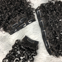 Fourniture d'usine en gros d'extensions de cheveux humains à double tirage 100% cheveux vierges crus crépus bouclés à pince