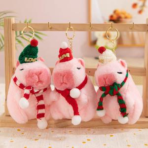 New giáng sinh đồ chơi cho trẻ em Nâu capybara phim hoạt hình sang trọng siêu mềm Thú nhồi bông búp bê và Keychain Quà Tặng - Product Image 6