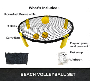 <span class=keywords><strong>Set</strong></span> da Beach Volleyball con <span class=keywords><strong>3</strong></span> Palloni, Rete e Borsa per il Trasporto, Perfetto per Spiaggia, Giardino, Prato e Parco - Product Image 2