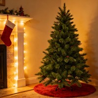 Sapin de Noël artificiel luxuriant de 180 cm avec des pommes de pin - Parfait pour la décoration de la maison pendant les fêtes et la mise en scène de fêtes festives