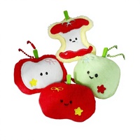 Porte-clés Pomme en Peluche Mignonne et Douce, Accessoire de Décoration pour Sac à Dos, Pendentif pour Filles, Vente en Gros, Sangles de Sacs