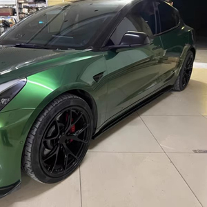 Estilo de Arte de fibra de carbono de alta calidad para Tesla Model 3 Side Bumper Lip Upgrade Body Kits Brand New Carbon Side Skirt - Product Image 6