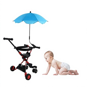 Sombrilla para Cochecito de Bebé, Protección UV, Plegable en Tres Partes, Diseño Moderno y Minimalista <span class=keywords><strong>con</strong></span> Dibujos Animados, Parasol para Exteriores <span class=keywords><strong>con</strong></span> Revestimiento Plateado, Imprescindible - Product Image 1