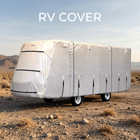 Housse de protection pour camping-car anti-UV, pare-soleil, coupe-vent, imperméable, anti-poussière, toutes saisons, en tissu Oxford enduit argenté
