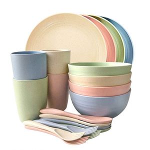 Nouveauté 2026 : Vaisselle Écologique Sans BPA – Assiettes et Tasses Biodégradables en Paille de Blé – Services de Table Occidentaux en Plastique - Product Image 4