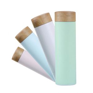 500ml Wholesale Stainless Steel Water <b>Bottle</b> with Wooden Grain Color Paint Lid Double Wall Insulated Vacuum <b>Flask</b> - Product Image 1