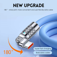 Câble USB C 120w 6a Charge Rapide Bio Rotation à 180 Degrés Câble de Charge Super Rapide Alliage de Zinc Synchronisation de Données Chargeur Type-c