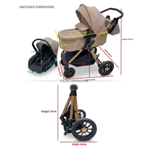 Cochecito <span class=keywords><strong>de</strong></span> Lujo Plegable <span class=keywords><strong>para</strong></span> Bebé con Bolsa Cambiador el Bebé Puede Sentarse o Acostarse <span class=keywords><strong>para</strong></span> Recién Nacidos Regalo <span class=keywords><strong>para</strong></span> Niños y Niñas - Product Image 4