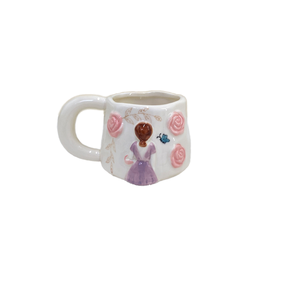 Taza de Café de Porcelana de Estilo Coreano, Creativa, con Figura en Relieve de Niña en la Parte Posterior, Pintada a Mano, Apta para Microondas - Product Image 1